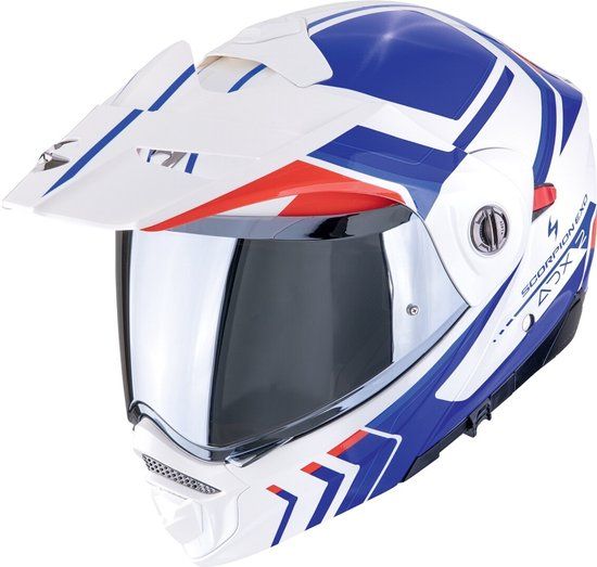 Scorpion ADX-2 Lews Wit Rood Blauw Systeemhelm - Helm