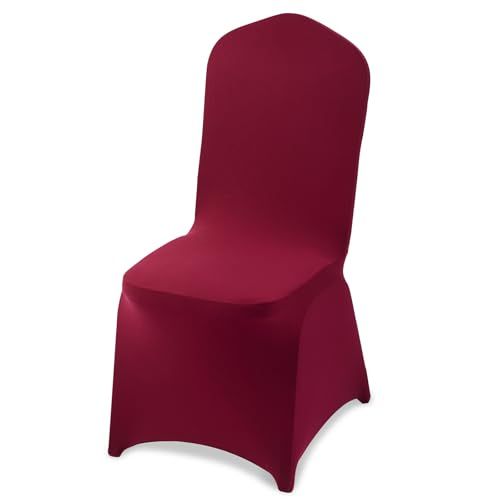 VEVOR Stoelhoezen, 50 Stuks, Bordeauxrood, Polyester-Spandex, Wasbaar, Afneembaar, voor Bruiloften, Diners, Banketten, Restaurants, 51 X 45 X 95 cm