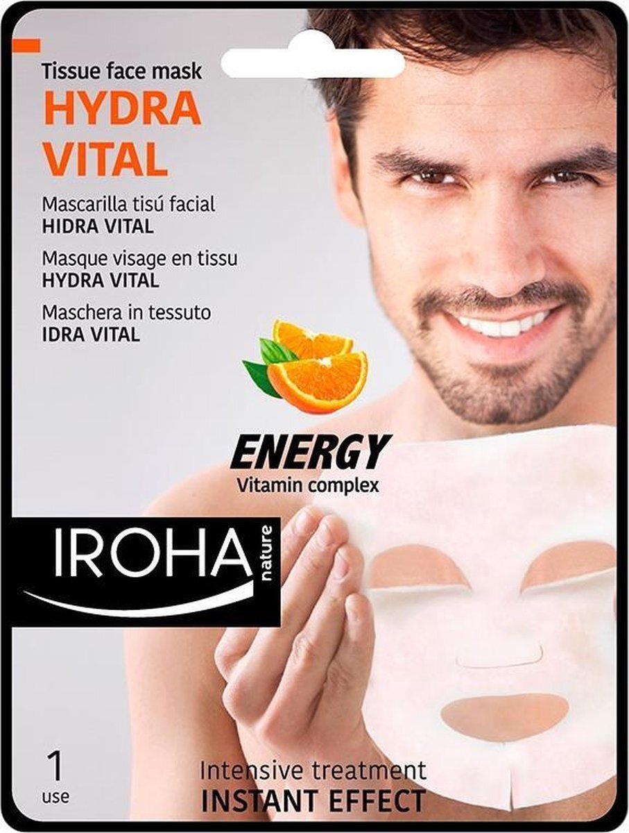 Iroha Men Tissue Face Mask Hydra Vital Vitamin C 1 Use