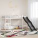 vidaXL Kinder loft bedframe met glijbaan wit en antraciet 90 x 190 cm
