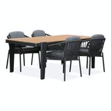 LUX outdoor living Vigo/Rico Vigo/Rico teakhout + aluminium 200cm 4 personen charcoal dining tuinset