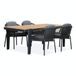 LUX outdoor living Vigo/Rico Vigo/Rico teakhout + aluminium 200cm 4 personen charcoal dining tuinset