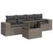 vidaXL Loungeset met kussens, polyrotan, grijs