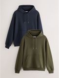 Next - Heren - Set van 2 overhead hoodies met capuchon van katoenrijke jersey - Blauw