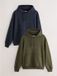 Next - Heren - Set van 2 overhead hoodies met capuchon van katoenrijke jersey - Blauw