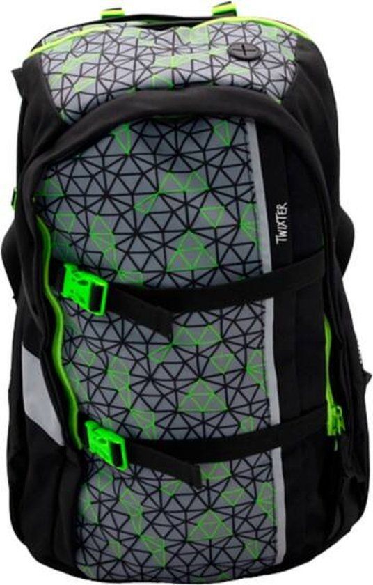 Twixter Rugzak Green Geo - Neon-groen - 29L - Kinderen