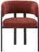 Vente-unique Set van 2 stoelen in stof en zwart metaal - Terracotta - CIBARO