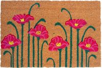 Merkloos Relaxdays Deurmat kokos - klaproos - 60x40 cm - antislip