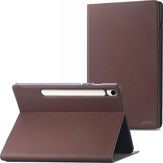Accezz Classic Tablet Case - Book Case - Bruin - Geschikt voor Samsung Galaxy Tab S9 11.0 inch / Tab S9 FE