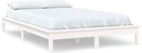 vidaXL Bedframe - massief grenenhout - wit - 120x200 cm