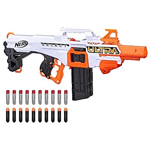 NERF Ultra Select volledig gemotoriseerde blaster, afstands- of precisieschoten, met magazijnen en darts, alleen compatibel met Ultra Darts