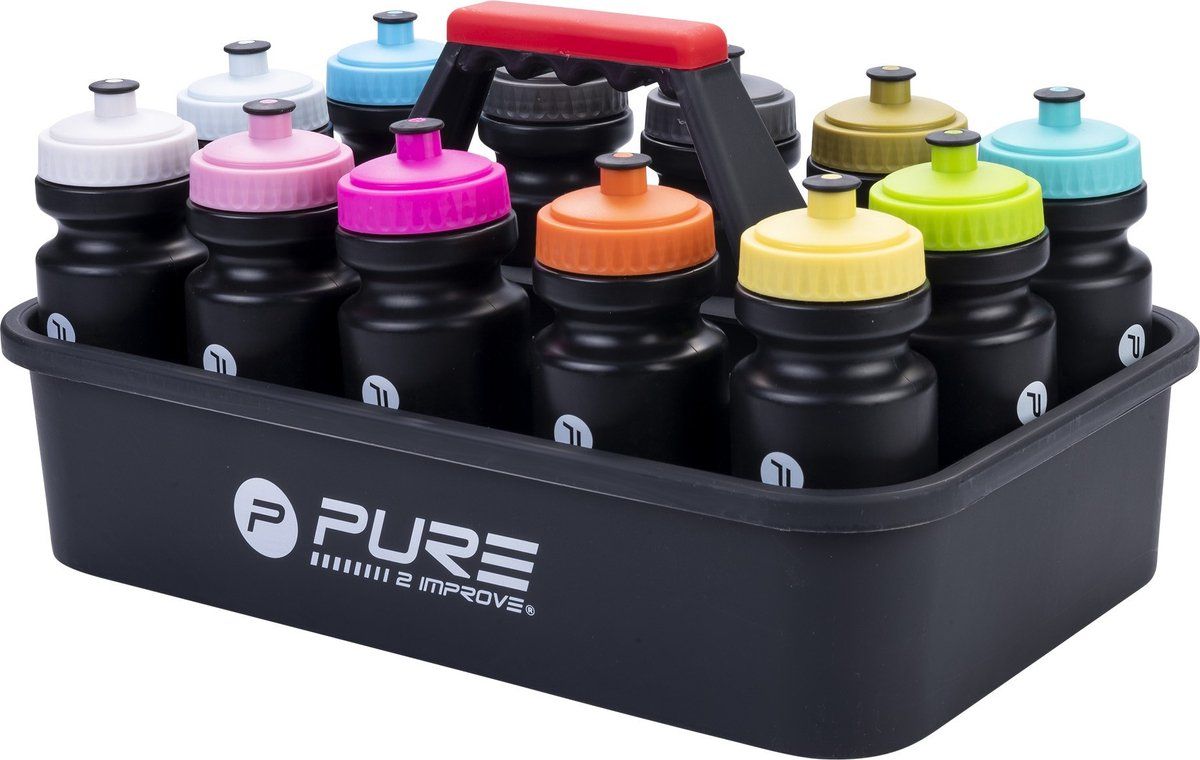 Pure2Improve Bidonrek - Bidonkrat Met Bidons - Inclusief 12 Bidons