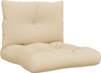 vidaXL Palletkussens 2 stuks stof beige