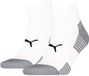 PUMA chaussettes de sport unisexe 2P rembourrées blanc II