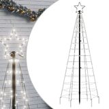 vidaXL - LED-kerstboom - met spikes - 220 LED's - koud wit - 180 cm