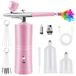 Kit aérographe avec compresseur, 30 ml, rose, sans fil, rechargeable