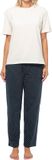 Schiesser Dames pyjama Cotton blauw gestipt / creme Korte mouw 95% Katoen, 5% Elastaan Maat XXL