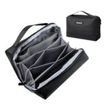 Romon Tech Pouch Kabeltas, universele kabelorganizer-tas, reiskabel-organizer, dubbellaags, elektronica, accessoiretas voor USB-oplaadkabel powerbank, zwart, zwart, Reizen