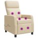vidaXL Massagestoel, kantelbaar, crèmekleurig, stof
