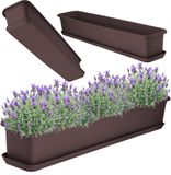 KADAX 80 cm bruine plantenbak met onderzetter