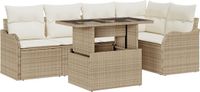 vidaXL Tuinbank Set Beige Poly Riet
