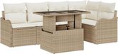 vidaXL Tuinbank Set Beige Poly Riet