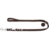 Hunter Verstelbare Looplijn Leder Donkerbruin - Hondenriem - 200x2 cm