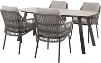 4 Seasons Outdoor Manolo Alicante dining tuinset 180x95xH75 cm 5 delig antraciet