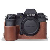 MegaGear MG1962 Ever Ready Echt lederen halve hoes voor Fujifilm X-S10 camera, Bruin