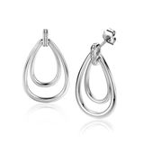 ZINZI zilveren grote ovale oorstekers 28mm met witte zirconia's ZIO2489