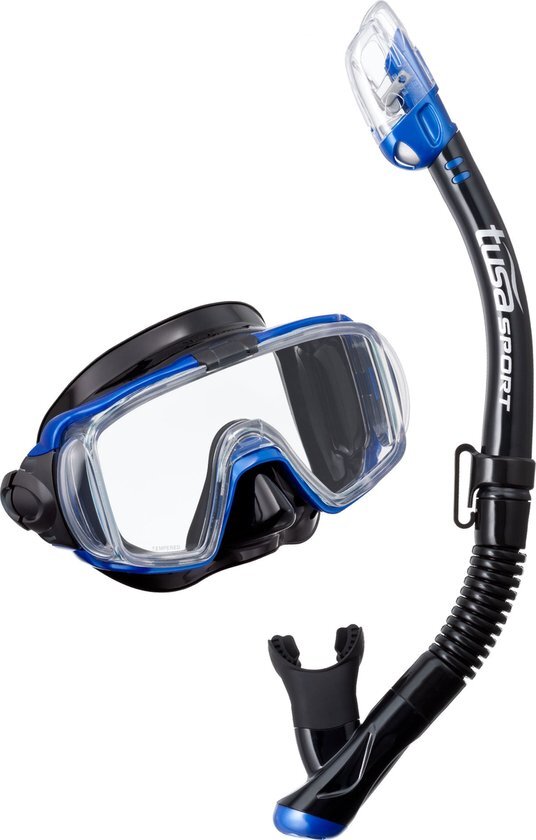 Tusa sport TUSAsport Snorkelmasker Duikbril Snorkelset Visio Tri-Ex UC-3125QB- zwart/blauw