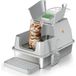 Merkloos Kattenbak Roestvrij staal Gesloten Met klep 60 x 40 x 39 cm Grijs