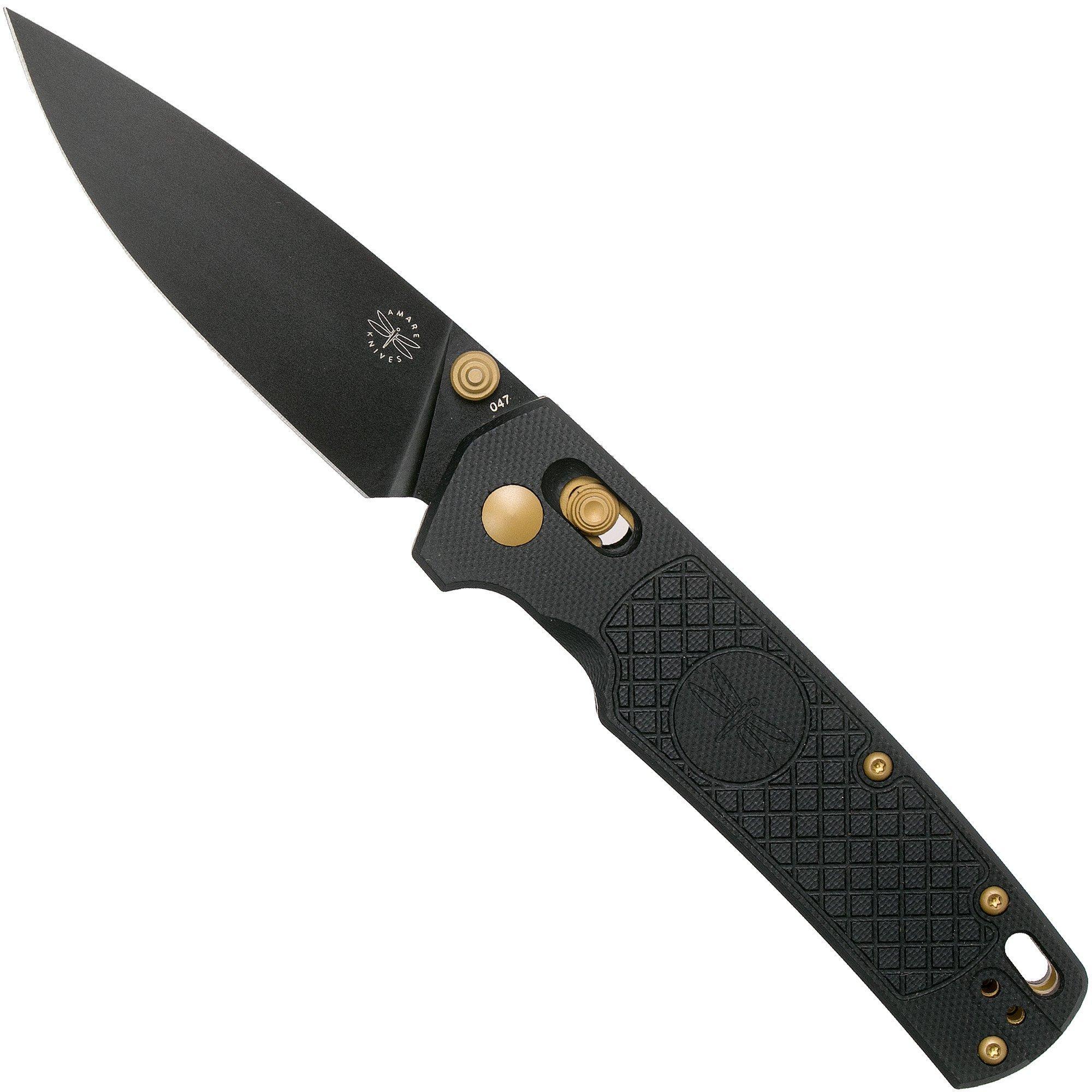 Amare Knives Amare FieldBro Black, Gold, Black FB-BGB zakmes, Uli Hennicke design