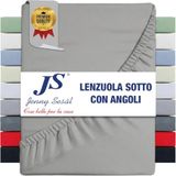 Hoeslaken, eenkleurig, eenpersoonsbed, tweepersoonsbed, Frans bed, verschillende kleuren en maten (lichtgrijs, eenpersoonsbed)