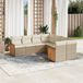 Prolenta Maison Exclusive - Tuinset voor in de tuin, 8-delig, met kussens, beige, van polyrotan