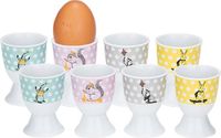 Cosy & Trendy Eierdopjes - dieren - 8-delig - porselein - wit