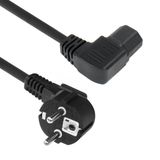 ACT Netsnoer Schuko CEE 7/7 male (haaks) - C15 (haaks links) IEC 60320 zwart 1 m AK5346