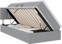 vidaXL - Opbergbed met matras - Lichtgrijs - 90 x 190 cm - fluweel