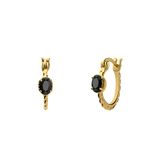 Lucardi - Dames Stalgen goldplated oorknop vintage zwart