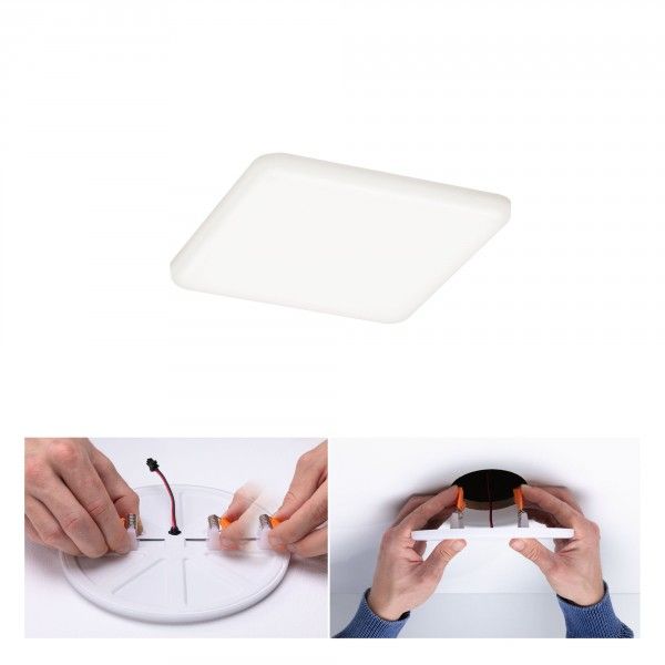 Paulmann Veluna VariFit LED-inbouwpaneel - 8,5W - 4000K - Hoekig - 125x125mm - Satijn