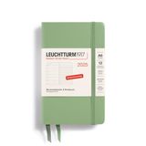 LEUCHTTURM1917 370501 weekkalender & notitieboek Pocket (A6) 2025, salie, Duits