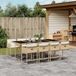 Prolenta Maison Exclusive - 9-delige tuinsets met eetgedeelte, inclusief kussens, in beige kleur, gemaakt van polyrotan