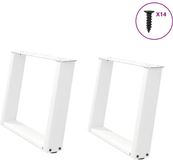vidaXL Salontafelpoten U-vormig staal wit 2 stuks 70x(42-43) cm