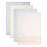 THUN Set van 4 theedoeken met mand, 100% katoen, collectie Elengance, vaatdoek 40 x 60 cm; mand 18 x 18 cm
