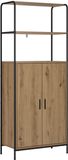 vidaXL Highboard Artisanaal eiken 40 x 33 x 161 cm Bewerkt hout