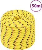 vidaXL Boottouw 12 mm 50 m polypropyleen geel