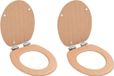 vidaXL Abattants de toilette 2 pièces avec couvercles à fermeture douce MDF design bambou