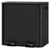 Poubelle - Poubelle rectangulaire - Acier inoxydable - Pour cuisine et salle de bain - Avec pédale - Noir