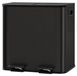 Poubelle - Poubelle rectangulaire - Acier inoxydable - Pour cuisine et salle de bain - Avec pédale - Noir