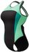 Speedo High Neck Splice Cross Back Maillot de bain Turquoise Gem UK 34 Femme